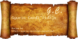 Gyuris Cecílián névjegykártya